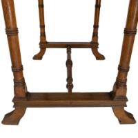 Aesthetic Movement Oak Oblong Side Table with Ring Turned Legs, & Splayed Feet - Thumbnail 10