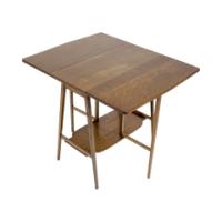 A Well-Crafted Arts & Crafts Oak Drop Leaf Side Table by Liberty & Co - Thumbnail 3