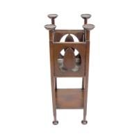 Shapland & Petter, Arts & Crafts Mahogany Plant Stand with Pierced Panels - Thumbnail 4