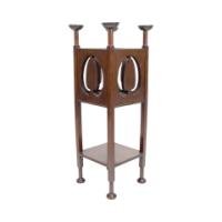 Shapland & Petter, Arts & Crafts Mahogany Plant Stand with Pierced Panels - Thumbnail 3