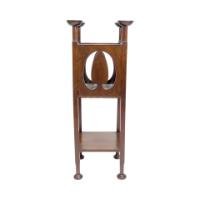 Shapland & Petter, Arts & Crafts Mahogany Plant Stand with Pierced Panels - Thumbnail 6