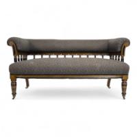 Bruce Talbert for Gillow & Co., Aesthetic Movement Ebonised & Parcel-Gilt Settee - Thumbnail 1