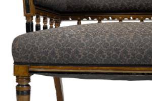 Bruce Talbert for Gillow & Co., Aesthetic Movement Ebonised & Parcel-Gilt Settee - Thumbnail 6