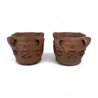Archibald Knox. Liberty & Co., Rare & Original Pair of Terracotta Olaf Planters - Thumbnail 1