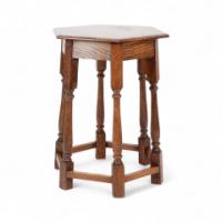 Liberty & Co. Arts & Crafts Oak side table with a hexagonal top - Thumbnail 1