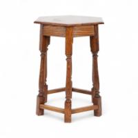 Liberty & Co. Arts & Crafts Oak side table with a hexagonal top - Thumbnail 5