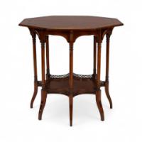 Stephen Webb, made by Collinson & Lock. Aesthetic Movement octagonal centre table with floral inlay - Thumbnail 2