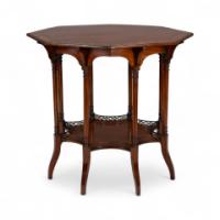 Stephen Webb, made by Collinson & Lock. Aesthetic Movement octagonal centre table with floral inlay - Thumbnail 4