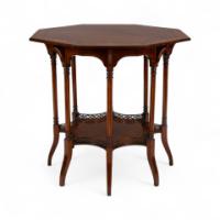 Stephen Webb, made by Collinson & Lock. Aesthetic Movement octagonal centre table with floral inlay - Thumbnail 7