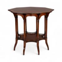 Stephen Webb, made by Collinson & Lock. Aesthetic Movement octagonal centre table with floral inlay - Thumbnail 8