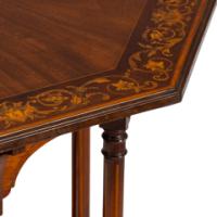 Stephen Webb, made by Collinson and Lock. An Aesthetic Movement octagonal centre table with floral inlay - Thumbnail 10