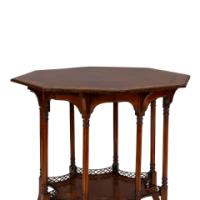 Stephen Webb, made by Collinson & Lock. Aesthetic Movement octagonal centre table with floral inlay - Thumbnail 19
