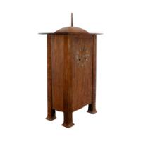 C. F. A. Voysey (1857–1941). Rare Arts & Crafts Oak mantel clock - Thumbnail 3
