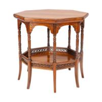 E. W. Godwin Attributed, an Anglo-Japanese Rosewood Eight-Leg Table