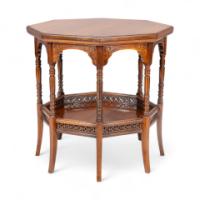 E. W. Godwin Attributed, Anglo-Japanese Rosewood Eight-Leg Table - Thumbnail 6