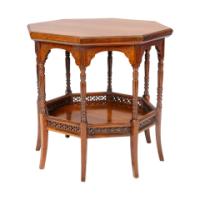 E. W. Godwin Attributed, Anglo-Japanese Rosewood Eight-Leg Table - Thumbnail 8