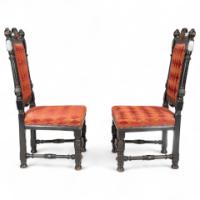 Lamb of Manchester. Rare pair of exhibition-quality Aesthetic Movement Ebonised Oak side chairs - Thumbnail 3