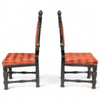 Lamb of Manchester. Rare pair of exhibition-quality Aesthetic Movement Ebonised Oak side chairs - Thumbnail 7
