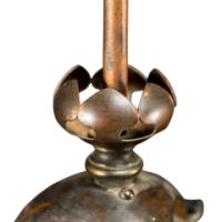Arts & Crafts Copper Lantern Retaining the Original Ribbed Style Opaque Shade - Thumbnail 11