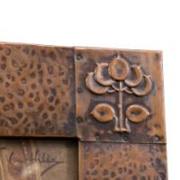 Arts & Crafts Hammered Copper Frame with Pre-Raphaelite Maiden - Thumbnail 7