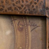 Arts and Crafts Hammered Copper Frame with Pre-Raphaelite Print of Maiden Signed F. Van Hilda - Thumbnail 10