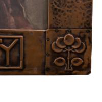 Arts & Crafts Hammered Copper Frame with Pre-Raphaelite Maiden - Thumbnail 12
