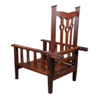 Liberty & Co. Attributed, Arts & Crafts Reclining Armchair with Carved Floral Details - Thumbnail 10