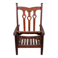 Liberty & Co. Attributed, Arts & Crafts Reclining Armchair with Carved Floral Details - Thumbnail 14
