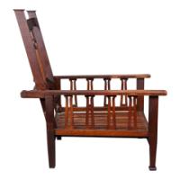 Liberty & Co. Attributed, Arts & Crafts Reclining Armchair with Carved Floral Details - Thumbnail 7