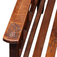 Liberty & Co. Attributed, Arts & Crafts Reclining Armchair with Carved Floral Details - Thumbnail 19
