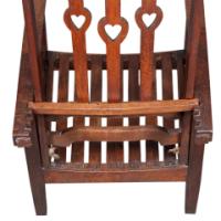 Liberty & Co. Attributed, Arts & Crafts Reclining Armchair with Carved Floral Details - Thumbnail 23