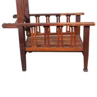 Liberty & Co. Attributed, Arts & Crafts Reclining Armchair with Carved Floral Details - Thumbnail 24