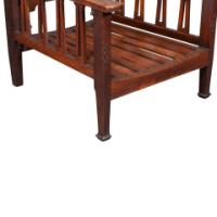 Liberty & Co. Attributed, Arts & Crafts Reclining Armchair with Carved Floral Details - Thumbnail 28