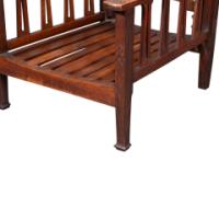 Liberty & Co. Attributed, Arts & Crafts Reclining Armchair with Carved Floral Details - Thumbnail 29