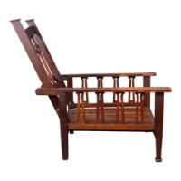 Liberty & Co. Attributed, Arts & Crafts Reclining Armchair with Carved Floral Details - Thumbnail 8