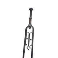 Thornton & Downer Attributed, Arts & Crafts Cotswold School Hand-Wrought Steel Fire Tongs with Scroll Finials - Thumbnail 2