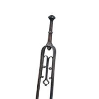 Thornton & Downer Attributed, Arts & Crafts Cotswold School Hand-Wrought Steel Fire Tongs with Scroll Finials - Thumbnail 7