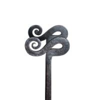 Thornton & Downer Attributed, Arts & Crafts Cotswold School Hand-Wrought Steel Fire Tongs with Scroll Finials - Thumbnail 15