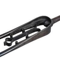 Thornton & Downer Attributed, Arts & Crafts Cotswold School Hand-Wrought Steel Fire Tongs with Scroll Finials - Thumbnail 18
