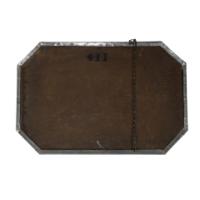 Liberty & Co., A Large Subtly Hammered Pewter Oblong Mirror with Ruskin Jewel - Thumbnail 8