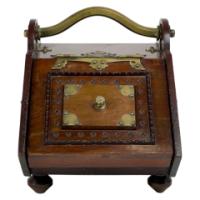 Dr. C. Dresser, Benham & Froud, a Gothic Revival Coal Box with Floral Metal Work - Thumbnail 2