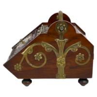 Dr. C. Dresser, Benham & Froud, a Gothic Revival Coal Box with Floral Metal Work - Thumbnail 5