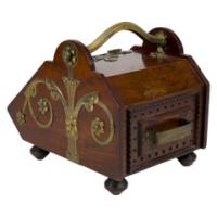 Dr. C. Dresser, Benham & Froud, a Gothic Revival Coal Box with Floral Metal Work - Thumbnail 6