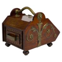 Dr. C. Dresser, Benham & Froud, a Gothic Revival Coal Box with Floral Metal Work - Thumbnail 8
