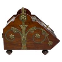 Dr. C. Dresser, Benham & Froud, a Gothic Revival Coal Box with Floral Metal Work - Thumbnail 4