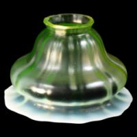 Arts & Crafts c.1900 Mushroom Form Vaseline Glass Shade with Uranium Glow