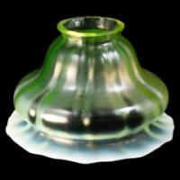Arts & Crafts c.1900 Mushroom Form Vaseline Glass Shade with Uranium Glow - Thumbnail 3