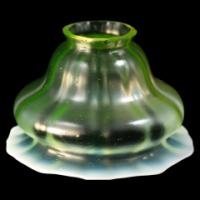 Arts & Crafts c.1900 Mushroom Form Vaseline Glass Shade with Uranium Glow - Thumbnail 6