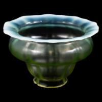 Arts & Crafts c.1900 Mushroom Form Vaseline Glass Shade with Uranium Glow - Thumbnail 8
