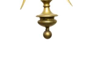 A GEC Arts & Crafts Brass Three Branch Ceiling Light Re-wired in Period Style Cable - Thumbnail 3